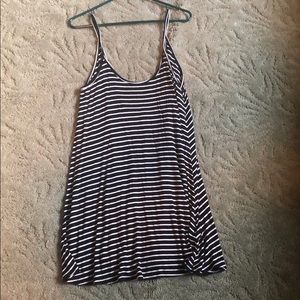 Black and White Stripe Spaghetti Strap Dress